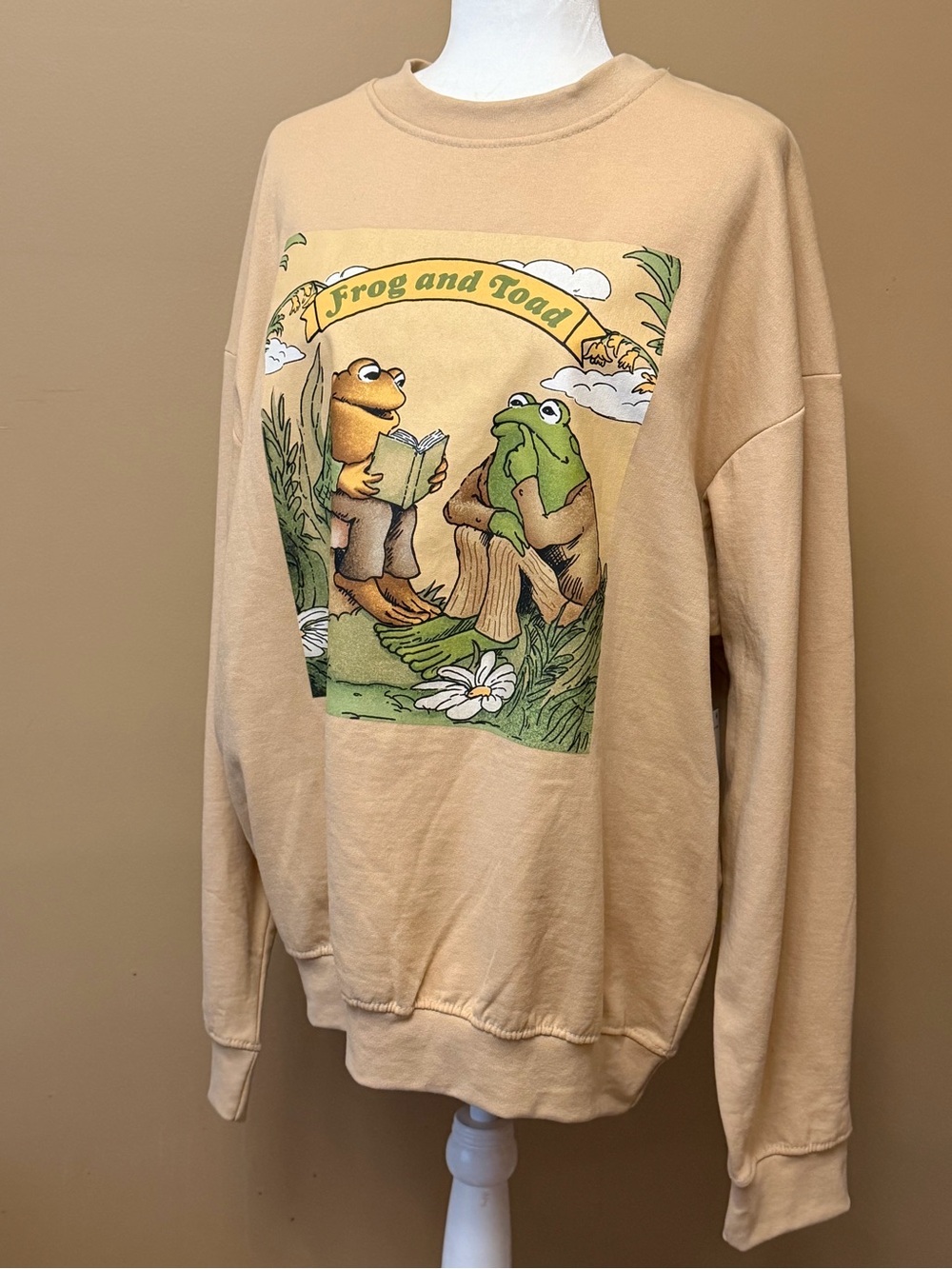RARE NWT Frog and Toad Reading Crew Graphic Sweatshirt Beige